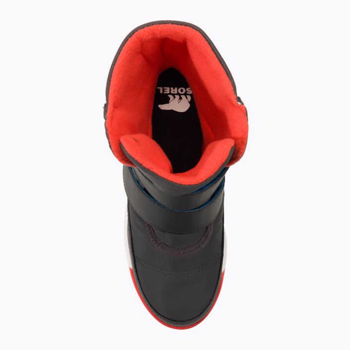 Sorel Whitney II Strap Wp jet/poppy red cizme de trekking pentru copii 6