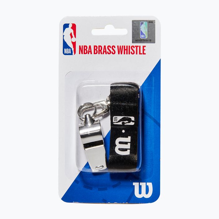 Fluier de arbitru Wilson NBA Brass Whistle With Lanyard black 2