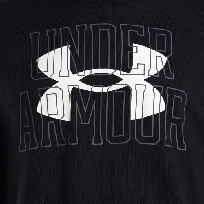 Tricou de antrenament pentru bărbați Under Armour Rival Terry Logo Crew negru 1370391-001 3