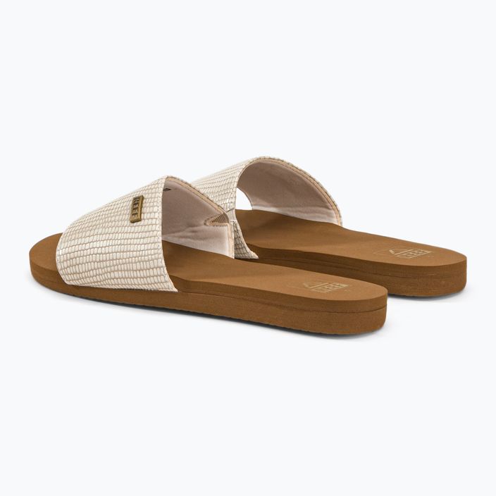 Papuci pentru femei REEF Bliss Nights Slide alb-maro CJ0256 3