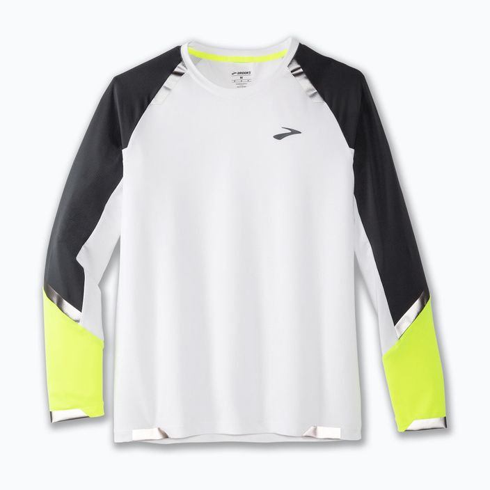 Longsleeve de alergare pentru bărbați Brooks Run Visible white/asphalt/nightlife 4