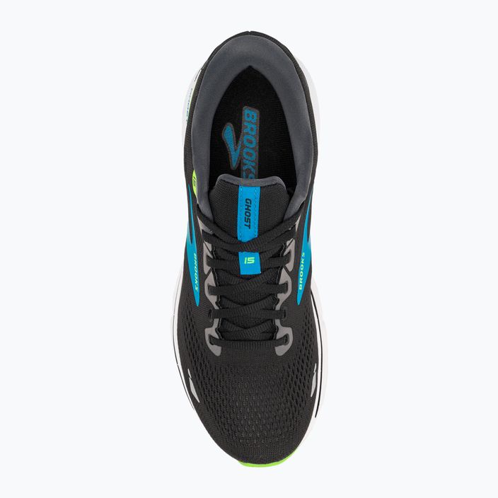 Brooks Ghost 15 pantofi de alergare pentru bărbați negru / Hawaiian pcean / verde 5