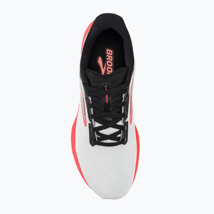 Brooks Launch 10 bărbați pantofi de alergare alb / negru / coral aprins coral 5
