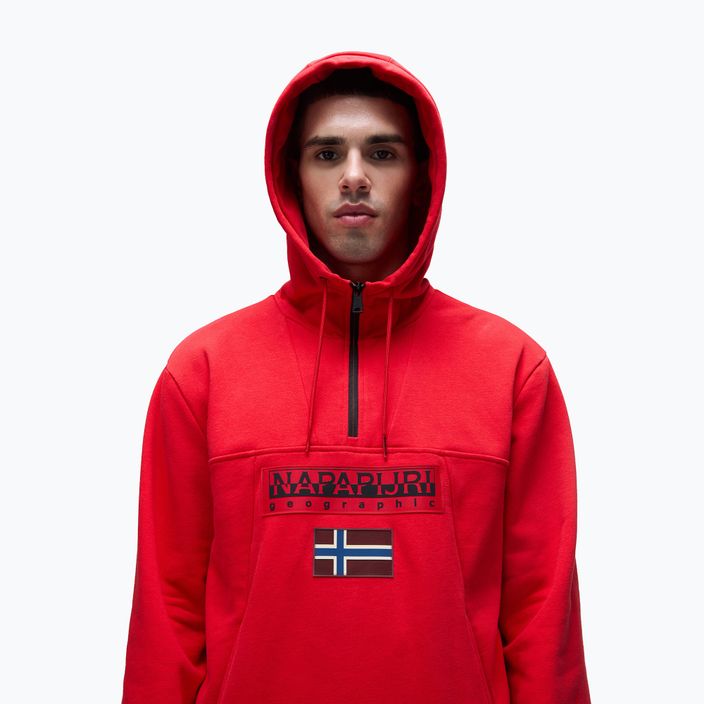 Hanorac pentru bărbați Napapijri Burgee Half Zip Hooded 2.0 red goji 4