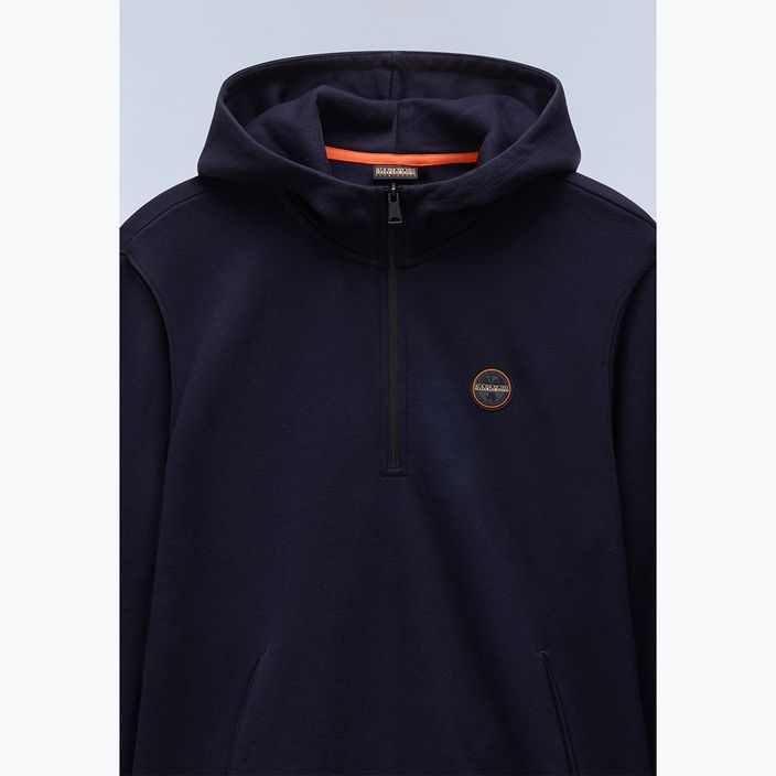 Bluză pentru bărbați Napapijri B-Badge Half Zip Hooded blu marine 8