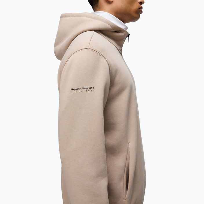 Bluză pentru bărbați Napapijri B-Badge Half Zip Hooded beige rocky 4