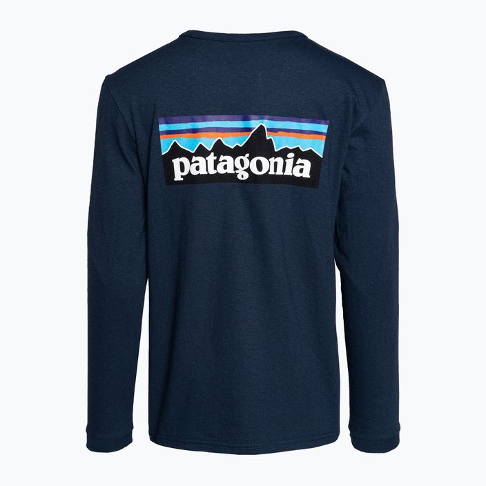 Tricou de trekking pentru femei Patagonia P-6 Logo Responsibili-Tee LS tidepool albastru 4