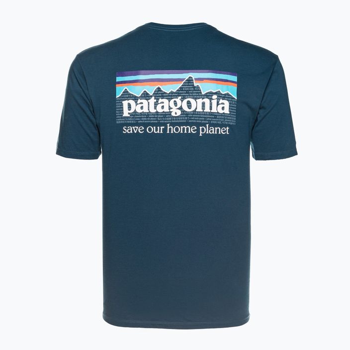 Bărbați Patagonia P-6 Mission Organic lagom albastru trekking tricou 2