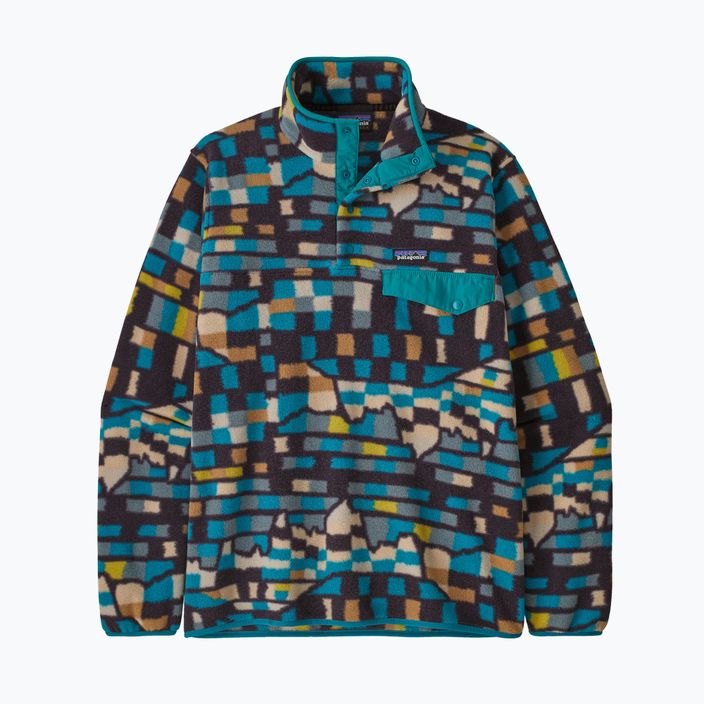 Patagonia bărbați fleece sweatshirt LW Synch Snap-T P/O fitz roy patchwork/belay albastru 6