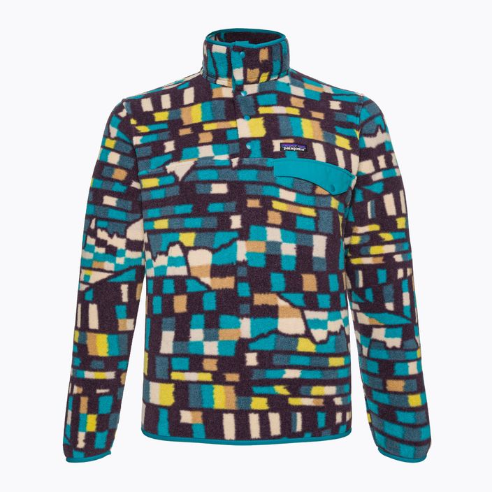 Patagonia bărbați fleece sweatshirt LW Synch Snap-T P/O fitz roy patchwork/belay albastru 3