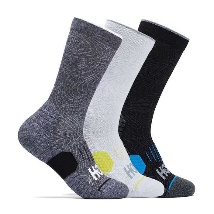 Șosete de alergare HOKA Crew Run Sock 3 parywhite/black/grey 2