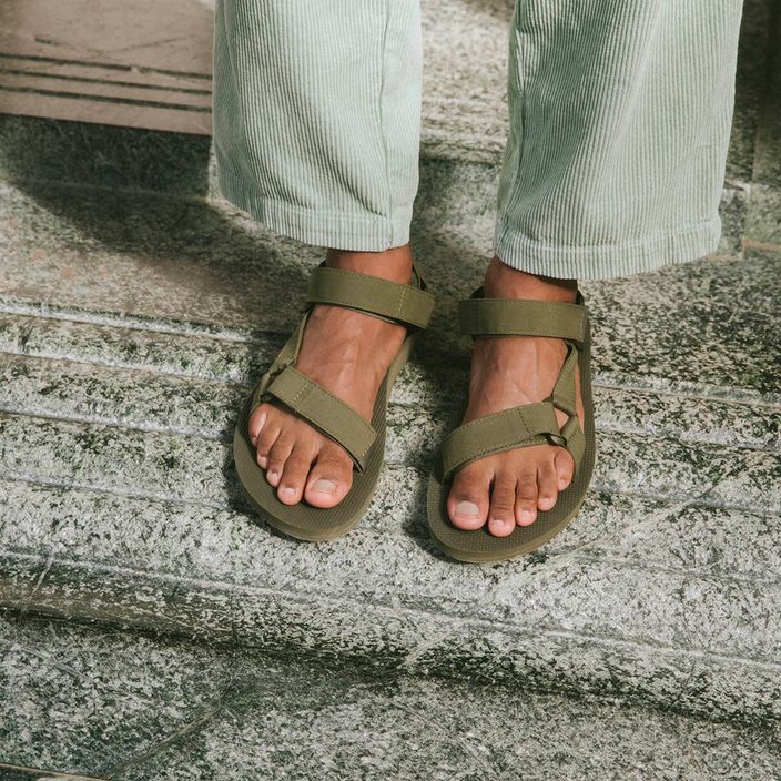 Sandale de drumeție Teva Original Universal Canvas pentru bărbați, de culoare măslin închis 16