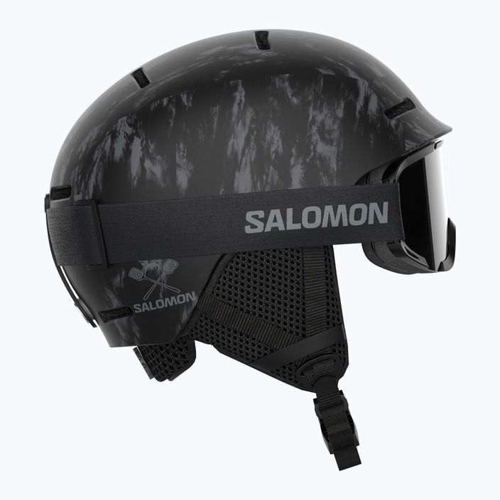 Cască de schi pentru copii Salomon Player Combo + ochelari de protecție XV Jr negru&tie/argintiu negru 6