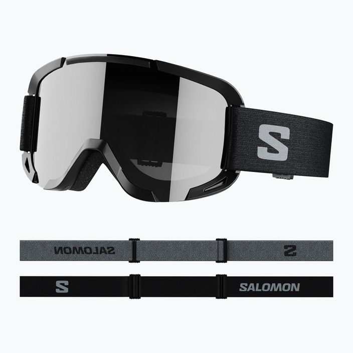 Cască de schi pentru copii Salomon Player Combo + ochelari de protecție XV Jr negru&tie/argintiu negru 8