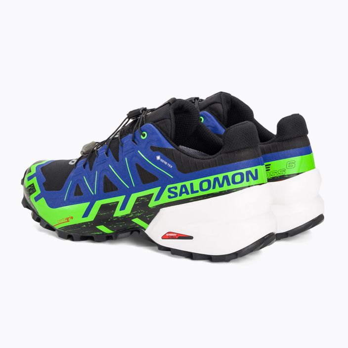 Pantofi de alergare pentru bărbați Salomon Spikecross 6 GTX negru/surf the web/gecko verde 3