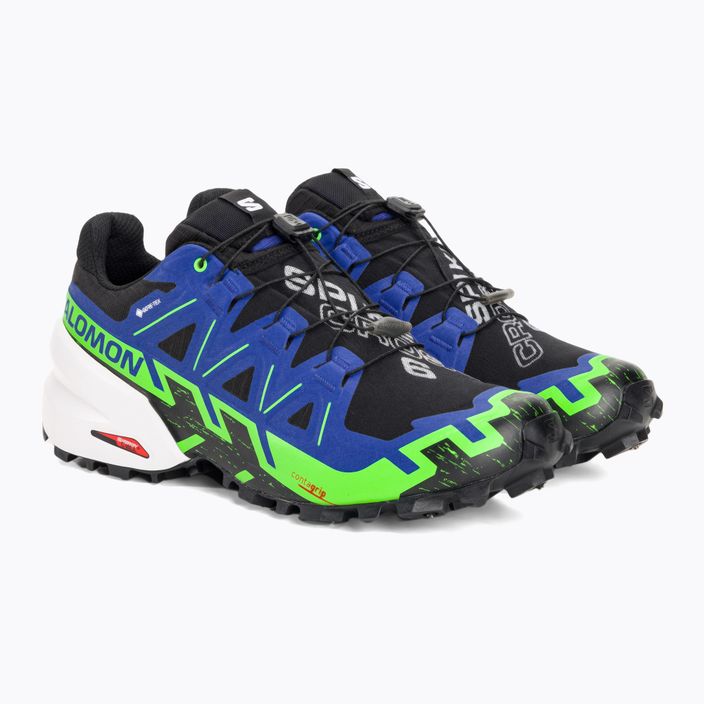 Pantofi de alergare pentru bărbați Salomon Spikecross 6 GTX negru/surf the web/gecko verde 4