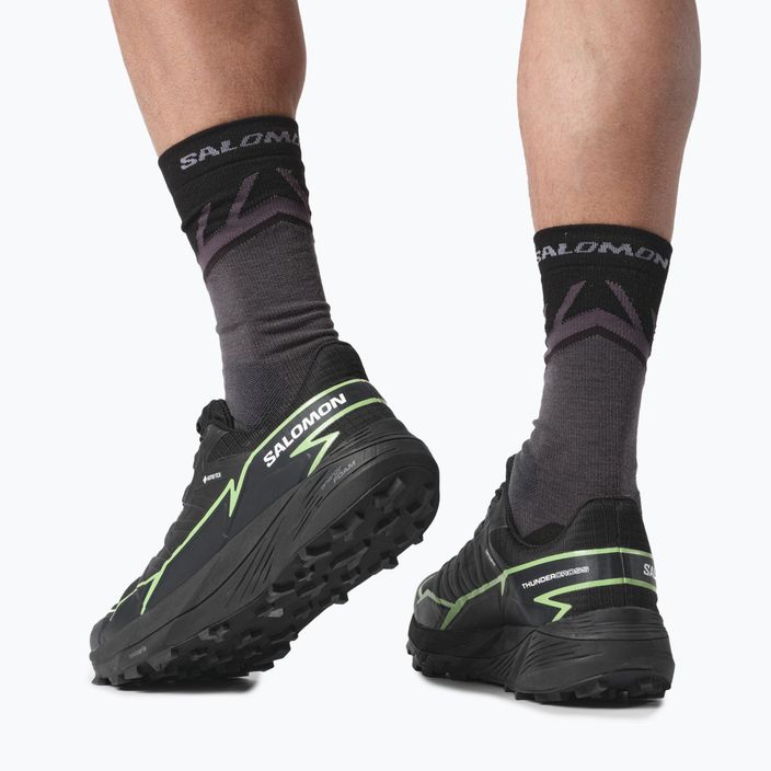 Pantofi de alergare pentru bărbați Salomon Thundercross GTX negru/gecko verde/negru 3