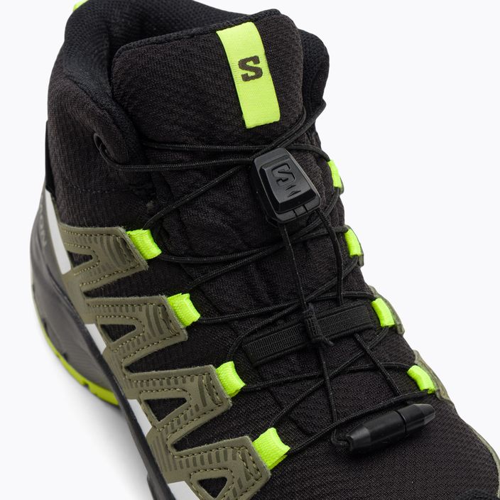 Salomon Xa Pro V8 Mid CSWP cizme de trekking pentru copii negru/verde lichen închis/y 8