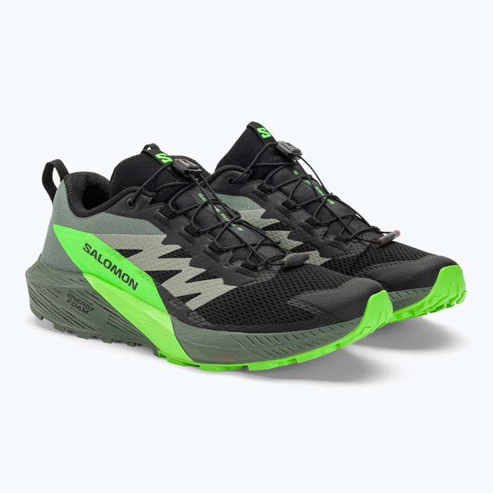 Pantofi de alergare pentru bărbați Salomon Sense Ride 5 negru/laurel wreath/gecko verde 7