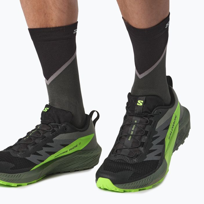 Pantofi de alergare pentru bărbați Salomon Sense Ride 5 negru/laurel wreath/gecko verde 3