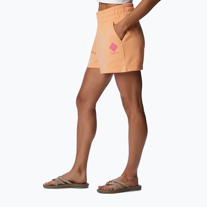 Pantaloni scurți de trekking Columbia Logo III French Terry pentru femei, portocaliu 2032881812 3
