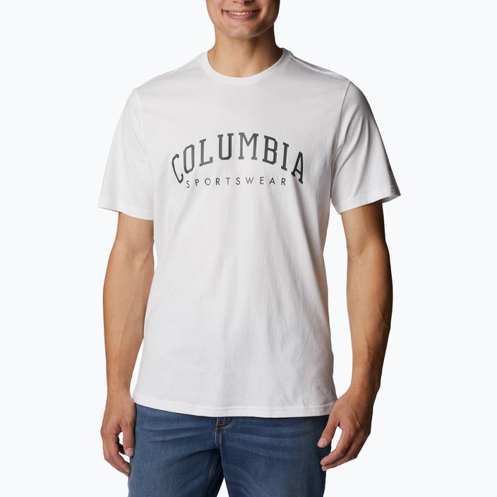 Tricou de trekking pentru bărbați Columbia Rockaway River Graphic alb 2022181