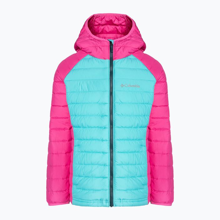 Columbia Powder Lite jachetă cu glugă pentru copii geyser/pink ice