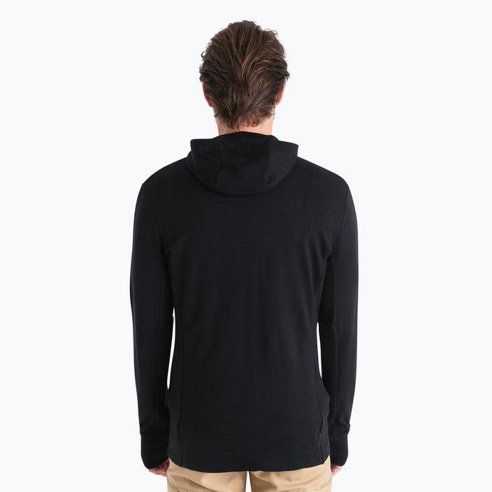 Bluză de trekking pentru bărbați icebreaker Merino 260 Quantum IV Zip Hoodie black 3