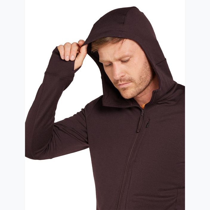 Bluză de trekking pentru bărbați icebreaker Merino 260 Quantum IV Zip Hoodie bittersweet 6