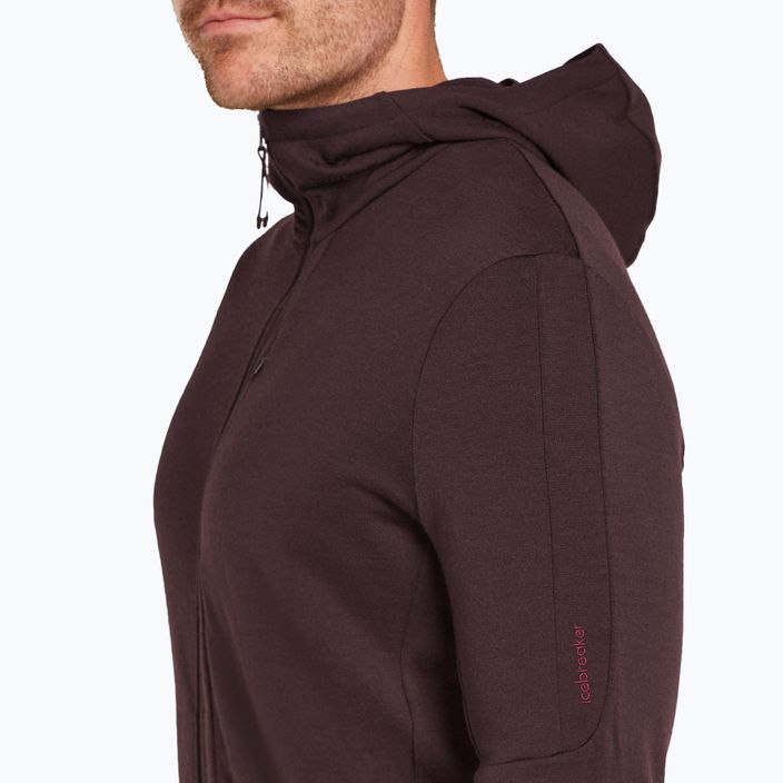 Bluză de trekking pentru bărbați icebreaker Merino 260 Quantum IV Zip Hoodie bittersweet 8