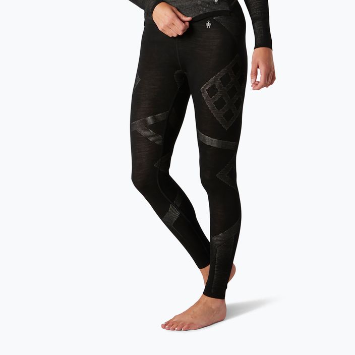 Pantaloni termici pentru femei Smartwool Intraknit Thermal Merino Base Layer Bottom negru 16828