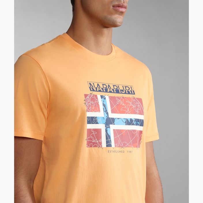 Tricou Napapijri NP0A4H22 naranja pentru bărbați 4
