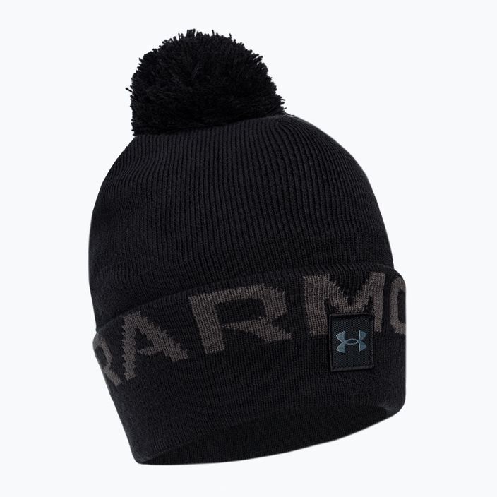Șapcă de iarnă pentru bărbați Under Armour Ua Halftime Fleece Pom negru 1373093