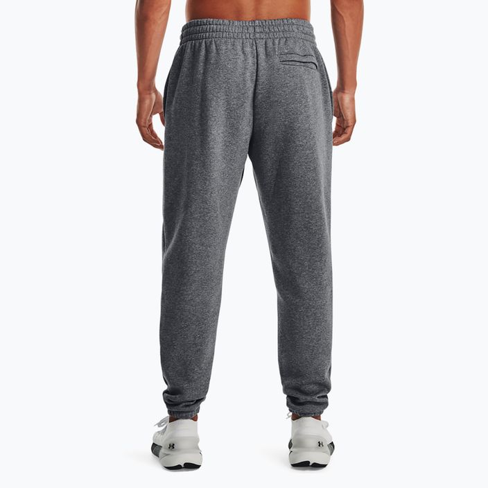Pantaloni de antrenament pentru bărbați Under Armour Essential Fleece Joggers pitch gray medium heather/white 3
