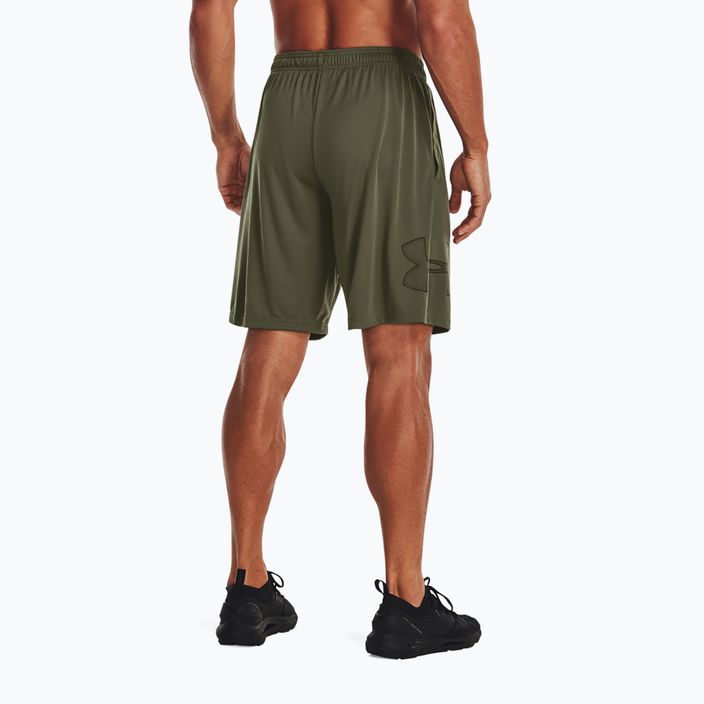 Pantaloni scurți de antrenament pentru bărbați Under Armour Tech Graphic marine din verde/negru 2