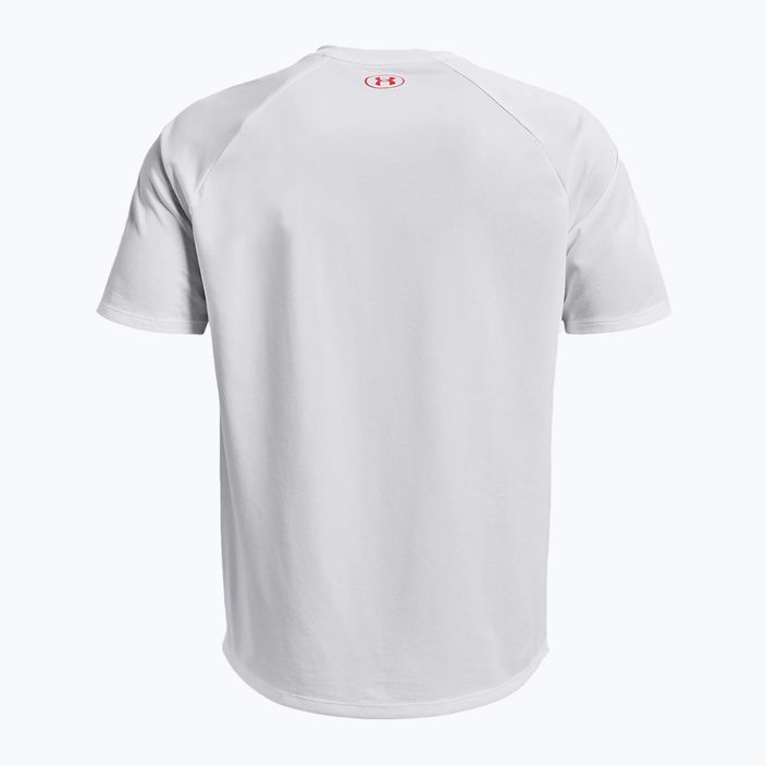 Under Armour Tech Fade tricou de antrenament pentru bărbați roșu și alb 1377053 2