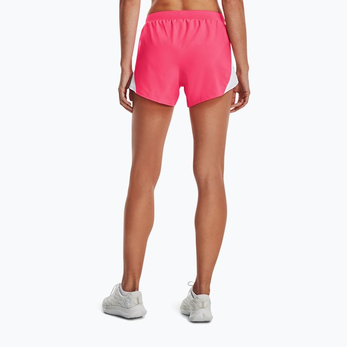Pantaloni scurți de alergare Under Armour Fly By 2.0 pentru femei, roz și alb 1350196-683 2