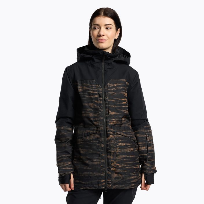 Jachetă de snowboard pentru femei Volcom Shelter 3D Stretch negru-maro H0452210