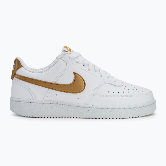 Încălțăminte pentru femei Nike Court Vision Low Next Nature white/metallic gold 2