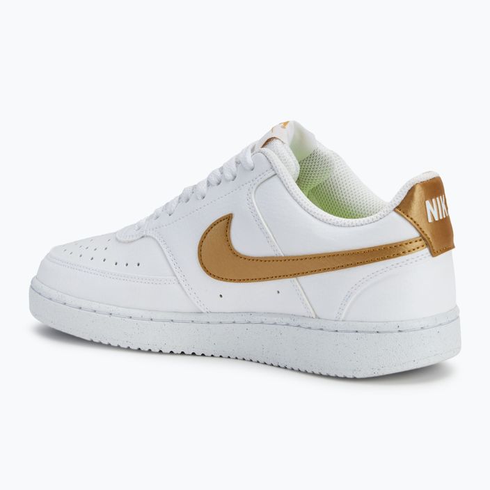 Încălțăminte pentru femei Nike Court Vision Low Next Nature white/metallic gold 3