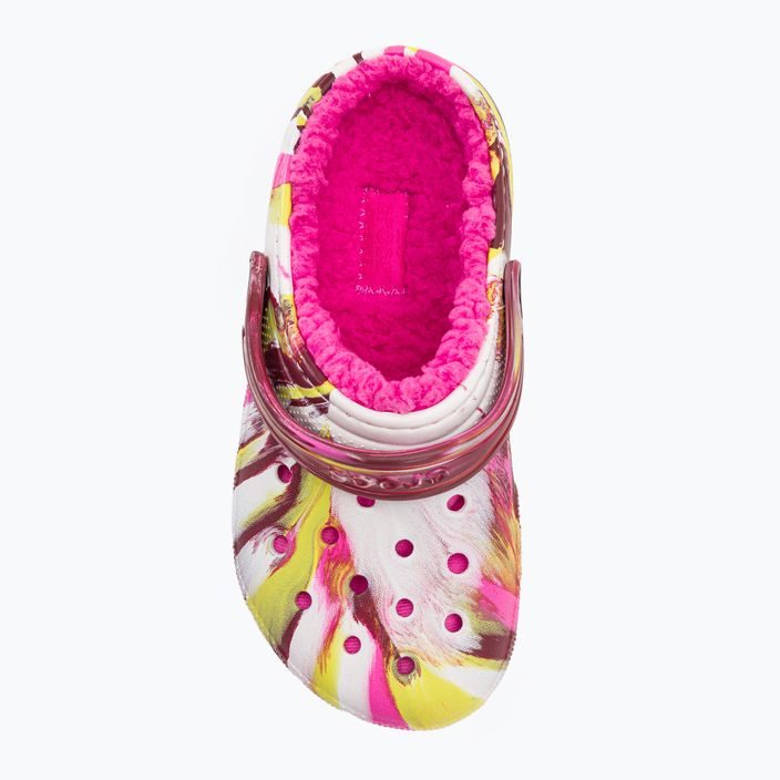 Crocs Classic Lined Marbled Clog roz electric/multi flip-flops pentru copii 7
