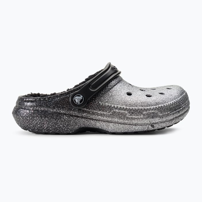 Crocs Classic Glitter Lined Clog negru/argintiu flip-flops negru/argintiu 3