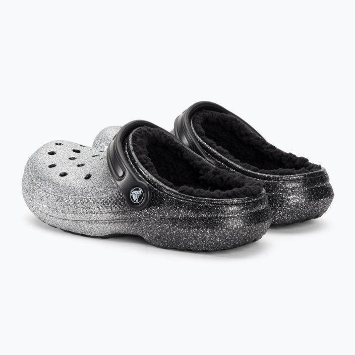 Crocs Classic Glitter Lined Clog negru/argintiu flip-flops negru/argintiu 4