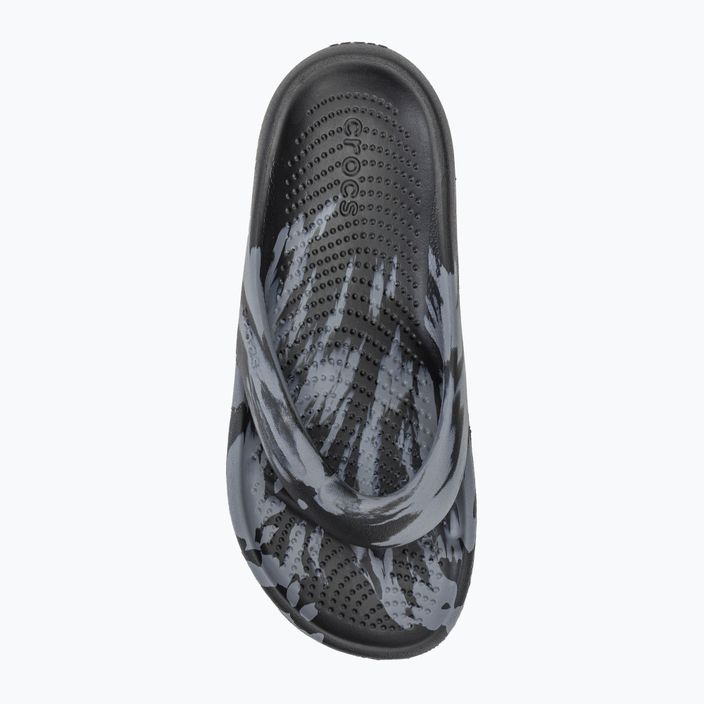 Șlapi de plajă Crocs Mellow Marbled Recovery negru/galbenuș 5