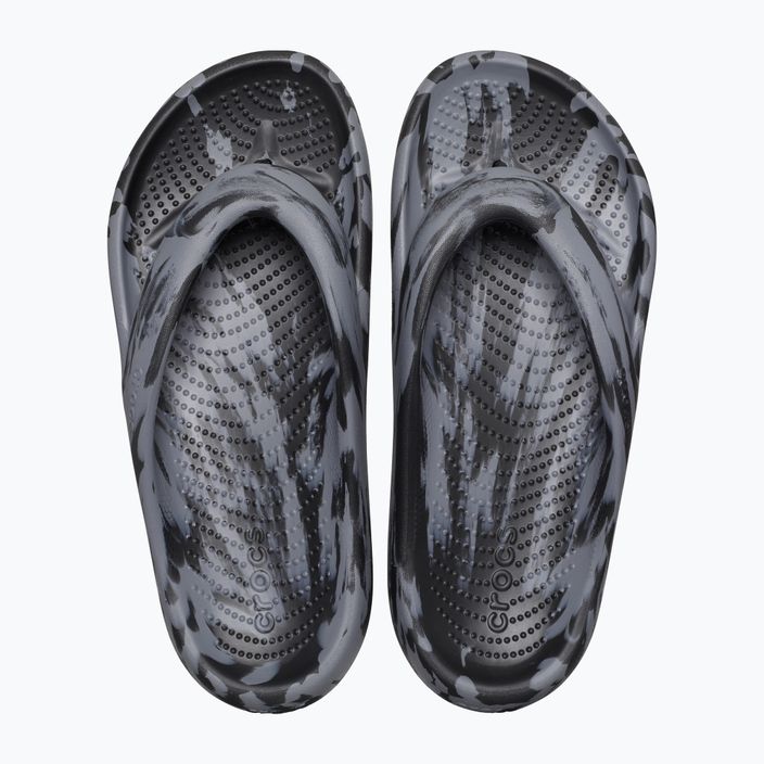 Șlapi de plajă Crocs Mellow Marbled Recovery negru/galbenuș 11