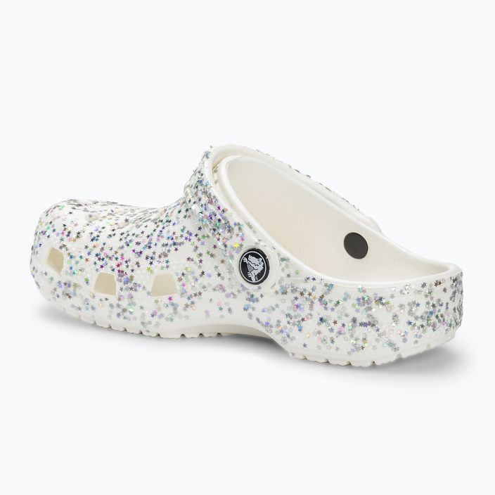 Șlapi Crocs Classic Starry Glitter alb pentru copii 4