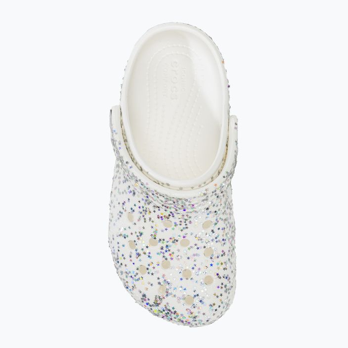 Șlapi Crocs Classic Starry Glitter alb pentru copii 6
