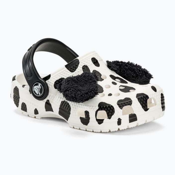 Papuci pentru copii Crocs Classic I AM Dalmatian white / black 2