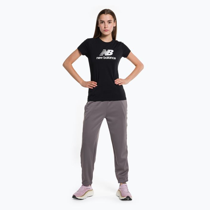 T-shirt pentru femei New Balance Essentials Stacked Logo Co neagră NBWT31546 2