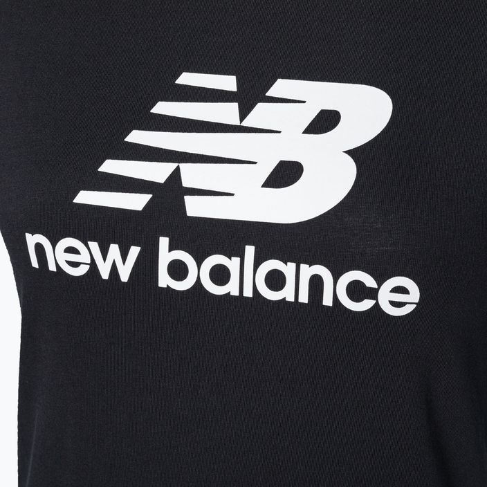 T-shirt pentru femei New Balance Essentials Stacked Logo Co neagră NBWT31546 7